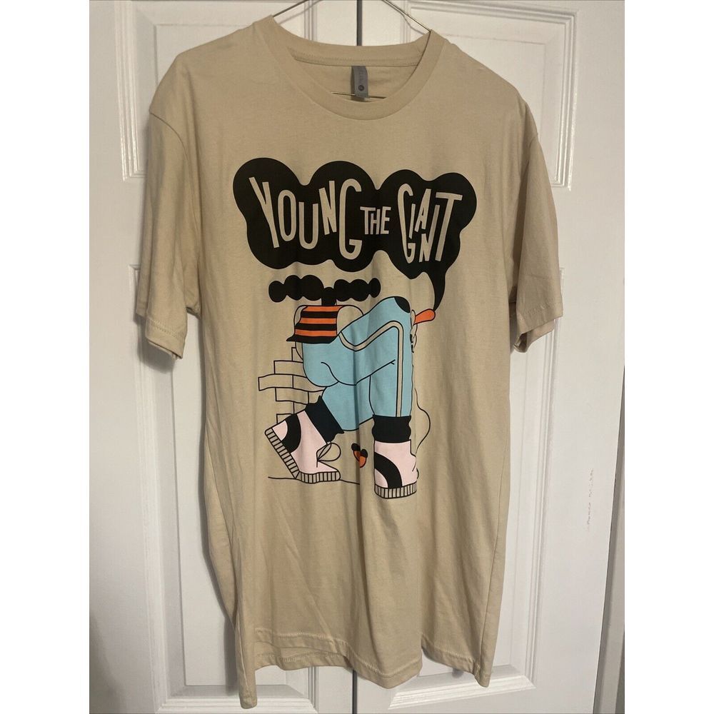 Young the Giant Concert Ivory Cartoon Graphic T Shirt Mens L Next Level Apparel